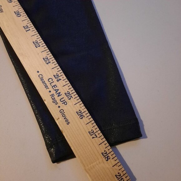 Glyder‎ High Rise Gloss Leggings Size Small Black Shiny Faux Leather Like 28" - Picture 9 of 10